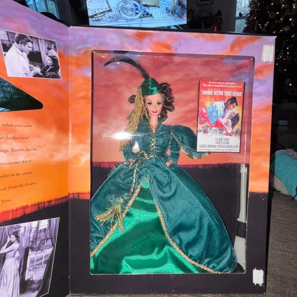 Scarlett O'Hara Barbie Green Curtin Dress 1994 Gone With The Wind Original Box